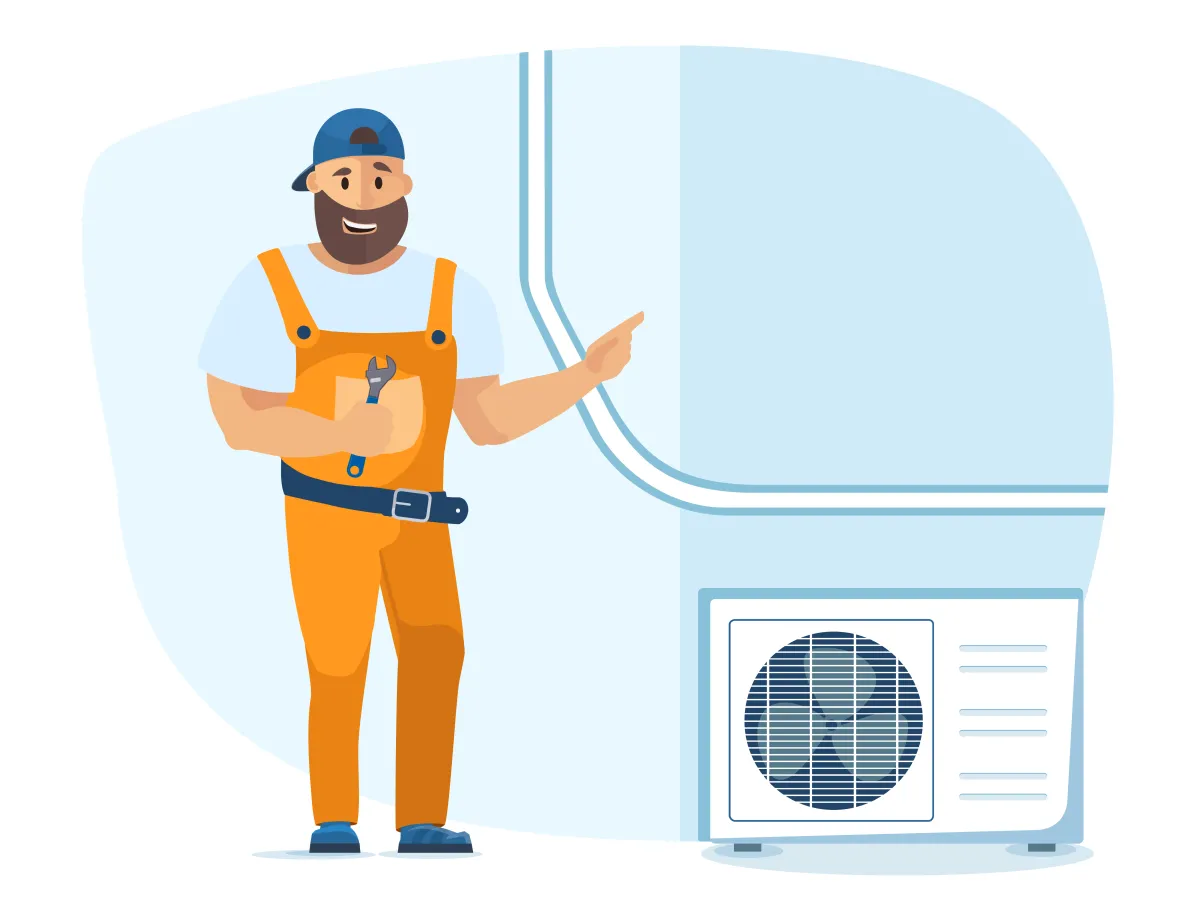 Preinstalarea (instalarea traseului si unitatii exterioare prima etapa) pentru aparatele de aer conditionat 9000 BTU (2,3 - 3,0 kW)