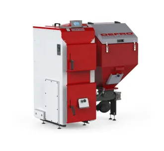 Cazan pe combustibil solid cu alimentare automata DEFRO AGRO DUO UNI R 35 kW