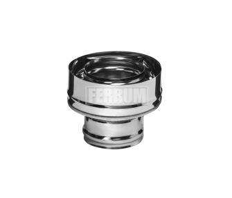 Адаптер с одностенного дымохода на сэндвич (папа) FERRUM d.150-210 мм (inox 430/0,5 мм)