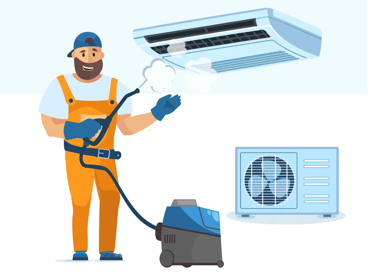 Profilaxia aparatului de aer conditionat de tip podea, tavan 48000 BTU
