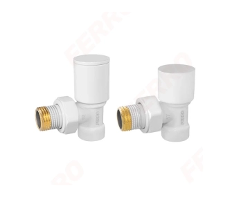 Кран радиаторный угловой Ferro set 1/2 tur+retur White