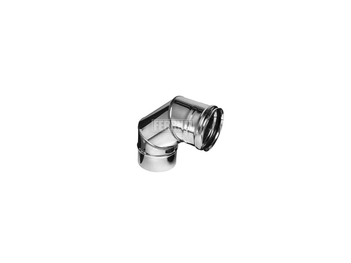 Угол дымоходный 90° FERRUM d.130 мм (inox 430/0,5 мм)