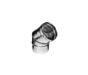 Угол дымоходный 45° FERRUM d.115 мм (inox 430/0,8 мм)