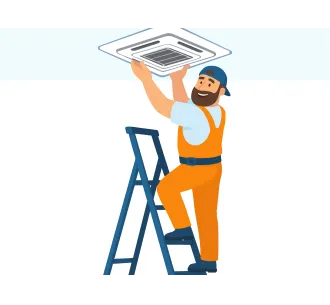 Instalarea unitatii interioare de tip caseta 12000 BTU