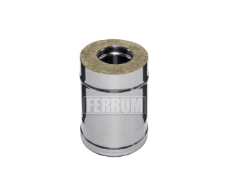 Труба дымоходная утеплённая FERRUM d.180-280 мм, L-250 мм (inox 430/0,5 мм)