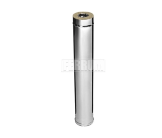 Труба дымоходная утеплённая FERRUM d.150-210 мм, L-1000 мм (inox 430/0,8 мм)