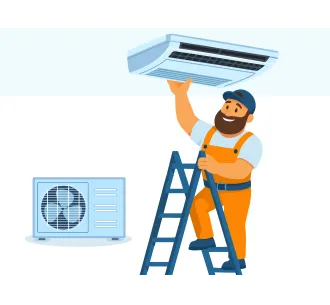 Instalarea standard conditionerelor de tip podea, tavan 48000 BTU (14,6 - 16,3 kW)
