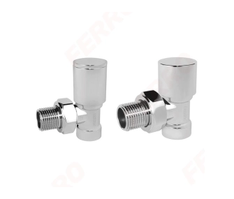 Кран радиаторный угловой Ferro set 1/2 tur+retur Chrome
