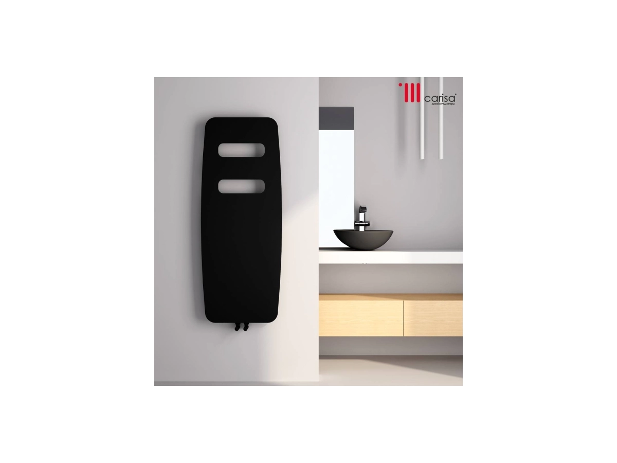 Стальной дизайнерский полотенцесушитель Carisa MANCHESTER 1190x470 Black