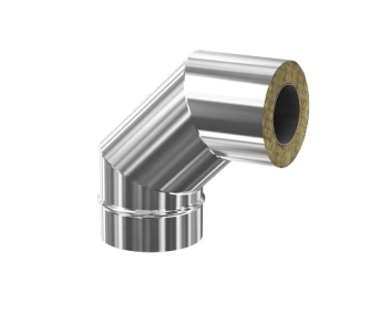 Угол дымоходный 90° утеплённый CORAX d.160-240 мм (inox 430/304)