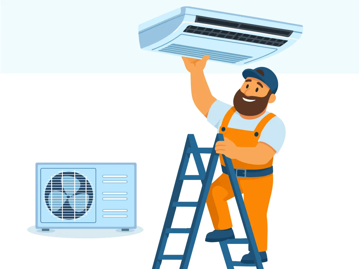 Instalarea standard conditionerelor de tip podea, tavan 24000 BTU (6,2 - 7,2 kW)
