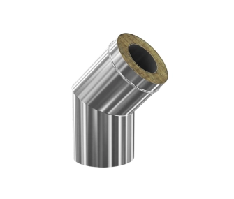 Угол дымоходный 45° утеплённый CORAX d.350-430 мм (inox 430/304)