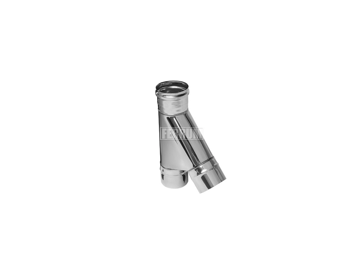 Тройник дымоходный 45° FERRUM d.130 мм (inox 430/0,5 мм)
