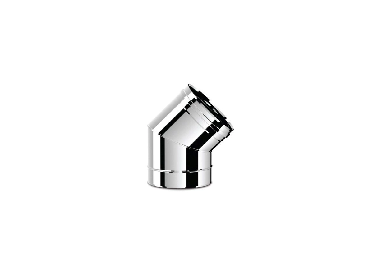 Угол дымоходный 45° SOLINOX d.130 (inox 304)