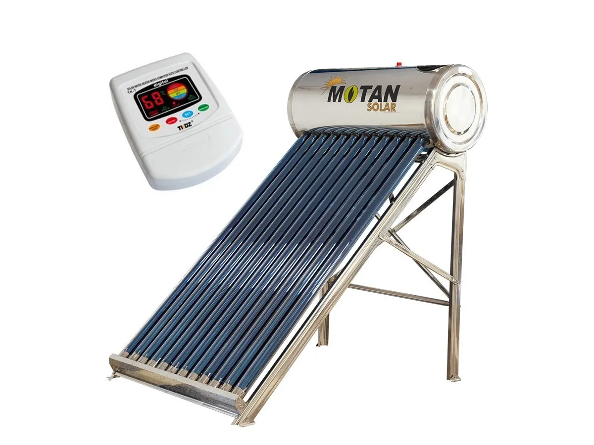 Kit panou solar de incalzire a apei MOTAN 200 litri INOX si vas auxiliar cu flotor INOX