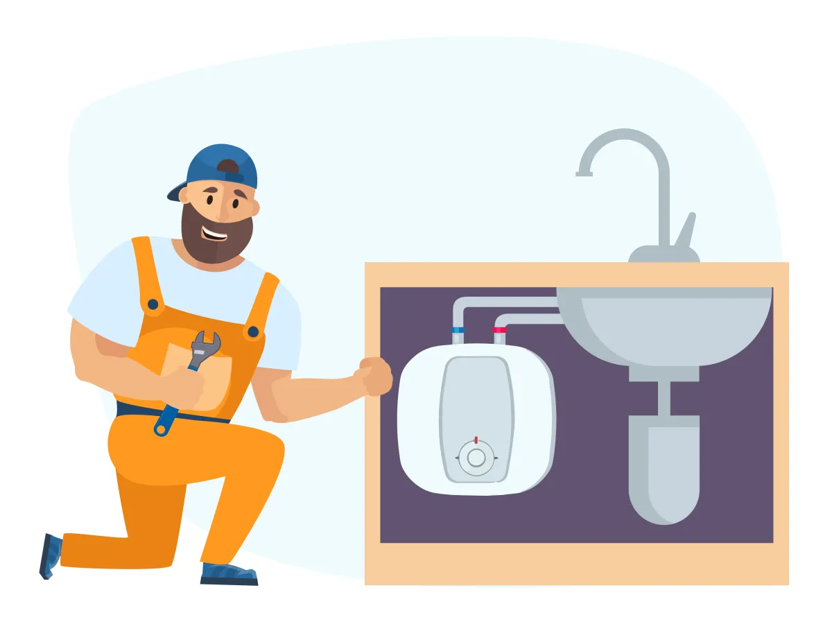 Instalarea boilerului  electric pana la 30L (sub chiuveta)