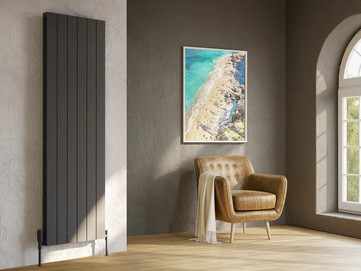 Calorifer decorativ LOJIMAX, colectia  KALSEDON DOUBLE высота 300 mm. ширина 280 mm. Antracit mat