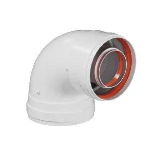 Unghi coaxial, pentru cos d 60/100 mm, 90°