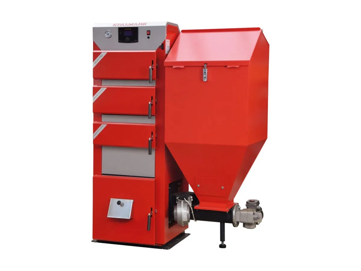 Cazan pe combustibil solid cu alimentare automata STALMARK DUO PID 26 kW