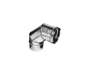 Угол дымоходный 90° FERRUM d.130 мм (inox 430/0,5 мм)