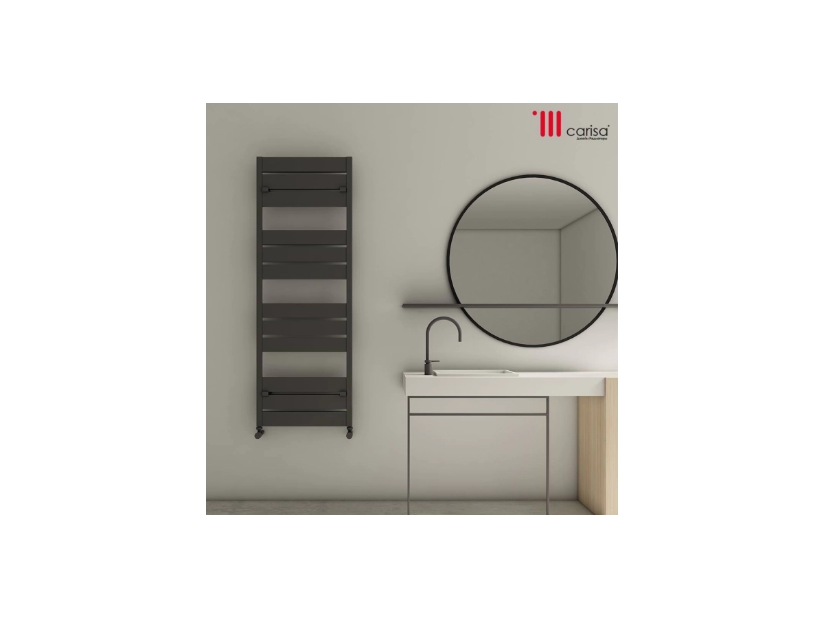 Алюминиевый дизайнерский полотенцесушитель Carisa MACK B 1145x500 Black