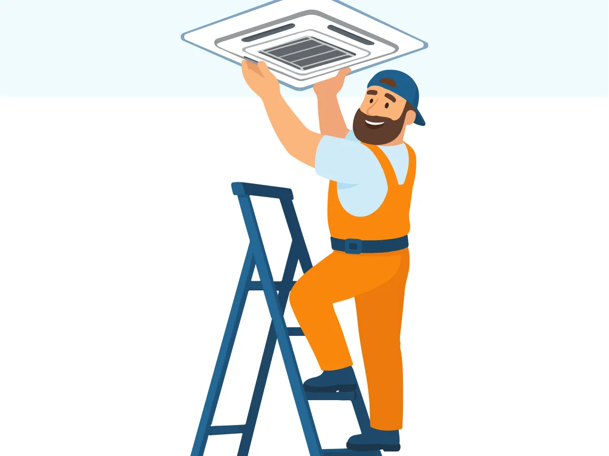 Instalarea unitatii interioare de tip caseta 9000 BTU