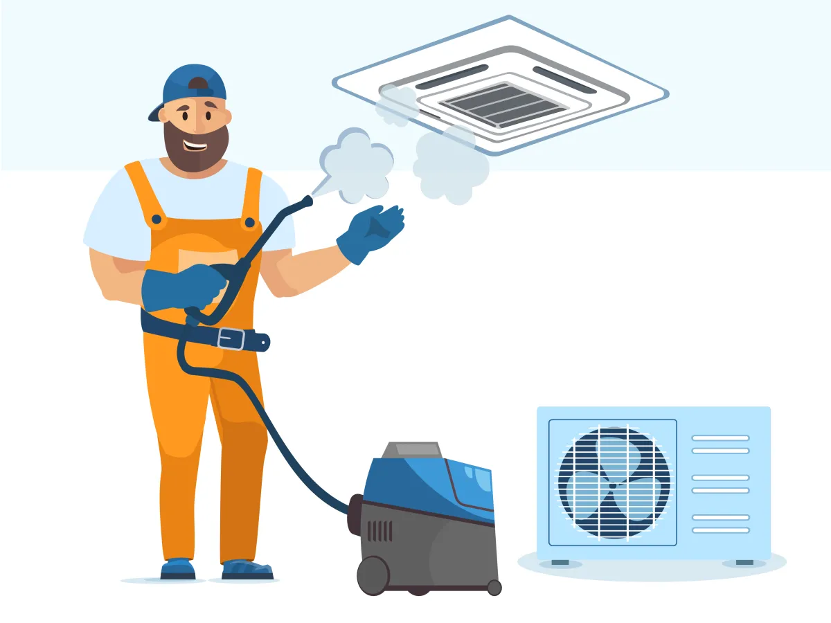 Profilaxia aparatului de aer conditionat de tip caseta 9000 BTU