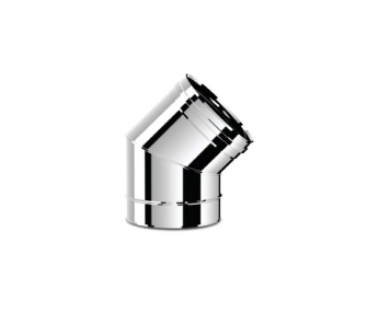 Угол дымоходный 45° SOLINOX d.130 (inox 304)