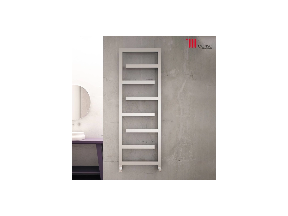 Дизайнерский полотенцесушитель из нержавейки Carisa ECLIPSE 880x500