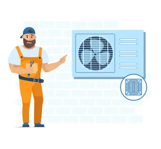 Instalarea unitatii exterioare de tip caseta 12000 BTU