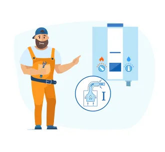 Instalarea standard a unui cazan pe gaz cu un contur 51-100 kW