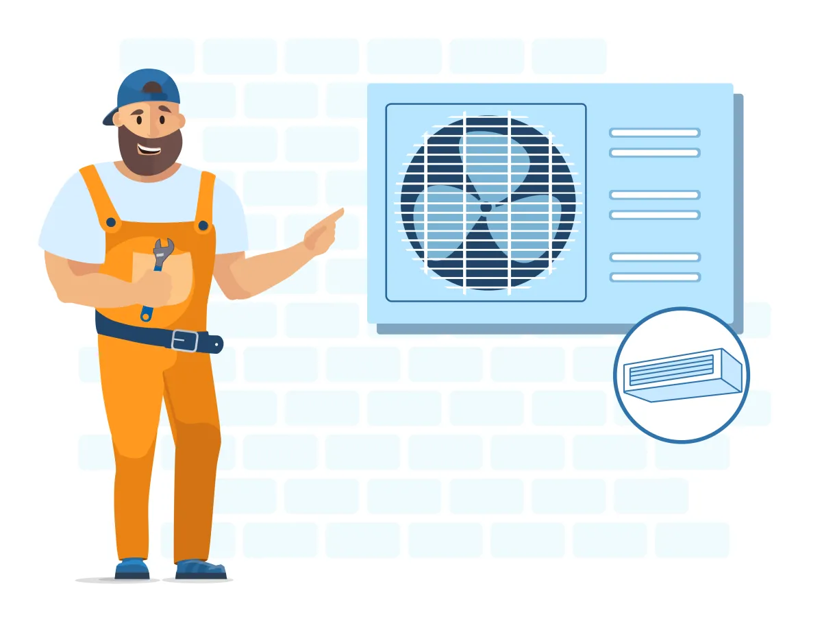 Instalarea unitatii exterioare de tip canal 12000 BTU