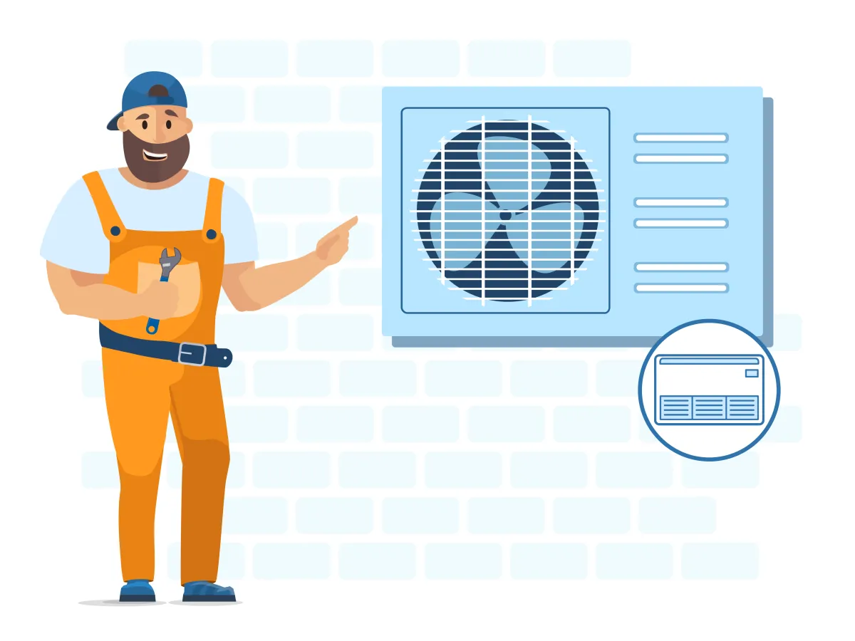 Instalarea unitatii exterioare de tip podea, tavan 9000 BTU