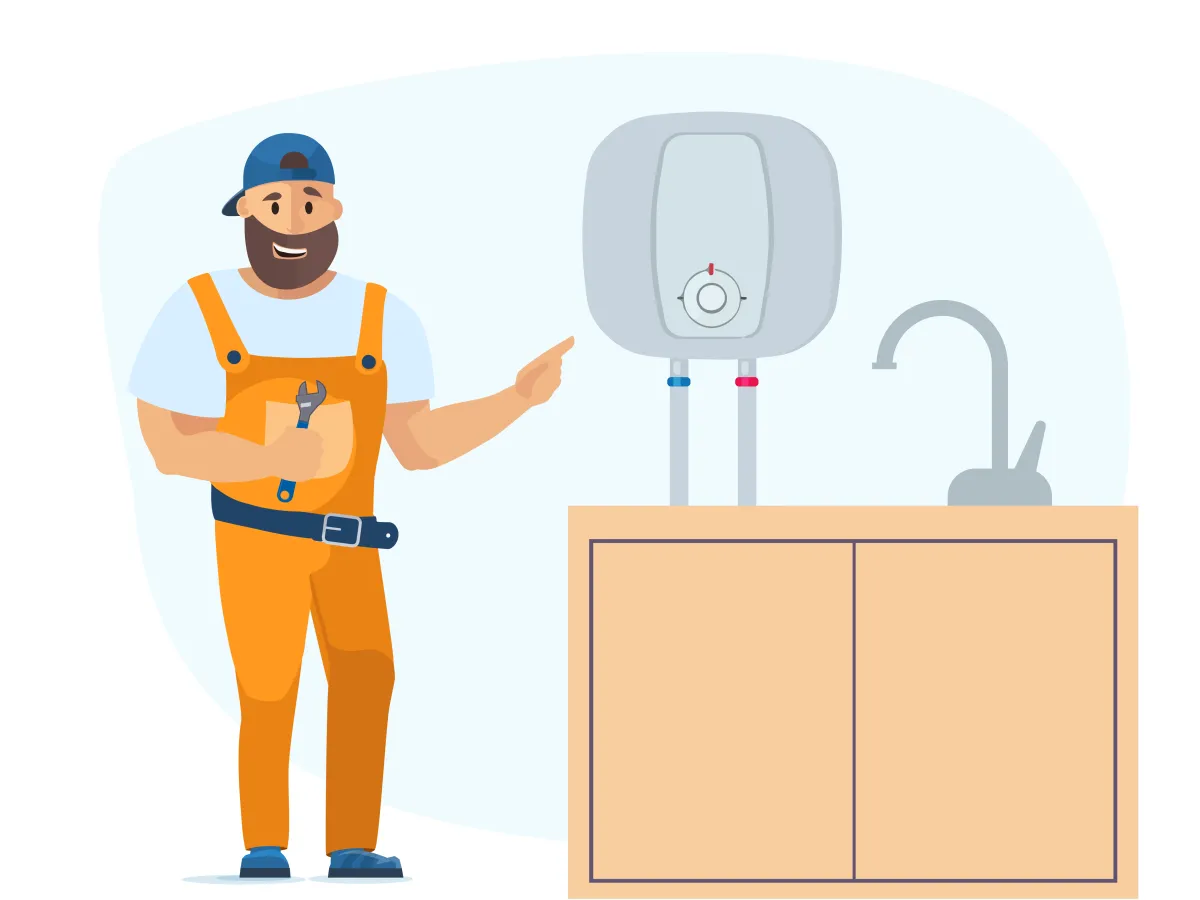 Instalarea boilerului  electric pana la 30L (deasupra chiuvetei)