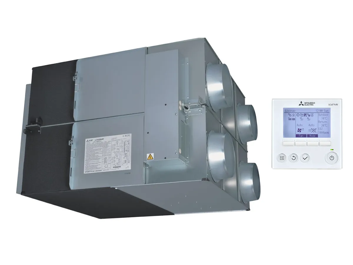 Recuperator de aer cu sistem de ventilație de tip canal Mitsubishi Electric LGH-200RVX3-E (debit de aer 2000 m³/h)