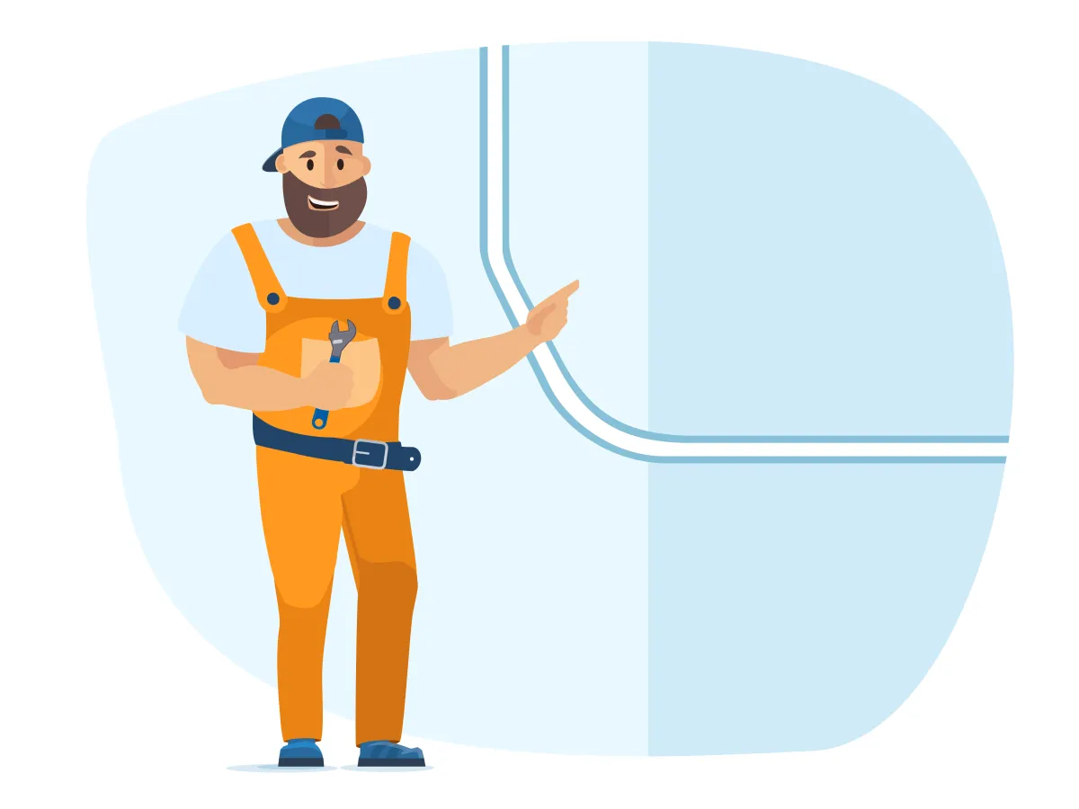Preinstalarea (instalarea traseului, prima etapa) pentru aparatele de aer conditionat 12000 BTU