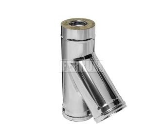 Угол дымоходный 45° утеплённый FERRUM d.180-280 мм (inox 430/0,5 мм)