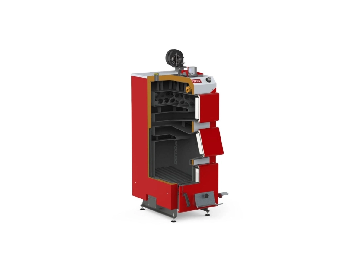Cazan pe combustibil solid cu incarcare manuala DEFRO KDR PLUS 3 A 15 kW