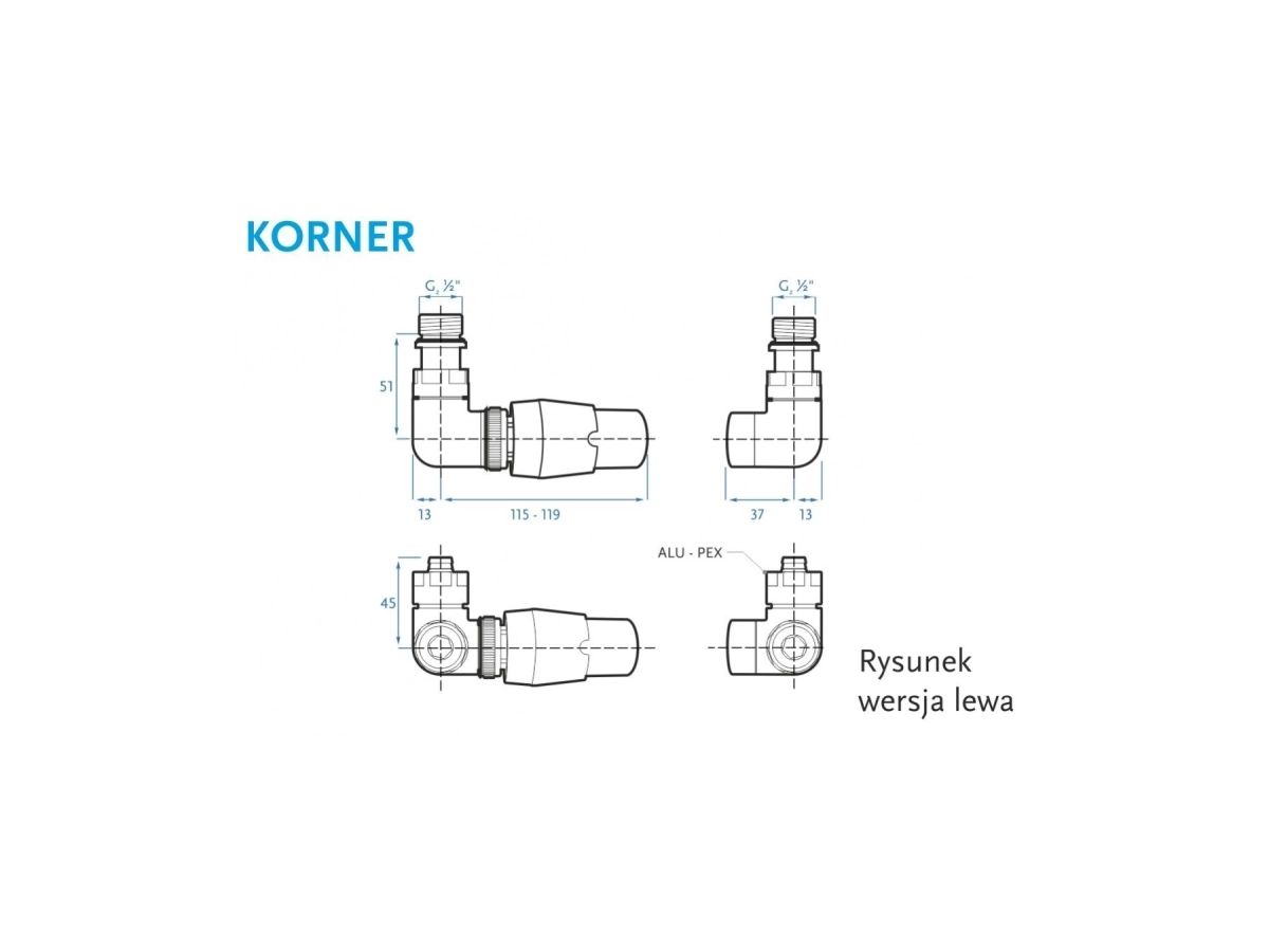 Кран радиаторный с термоголовкой Gorgiel Korner Left (01)