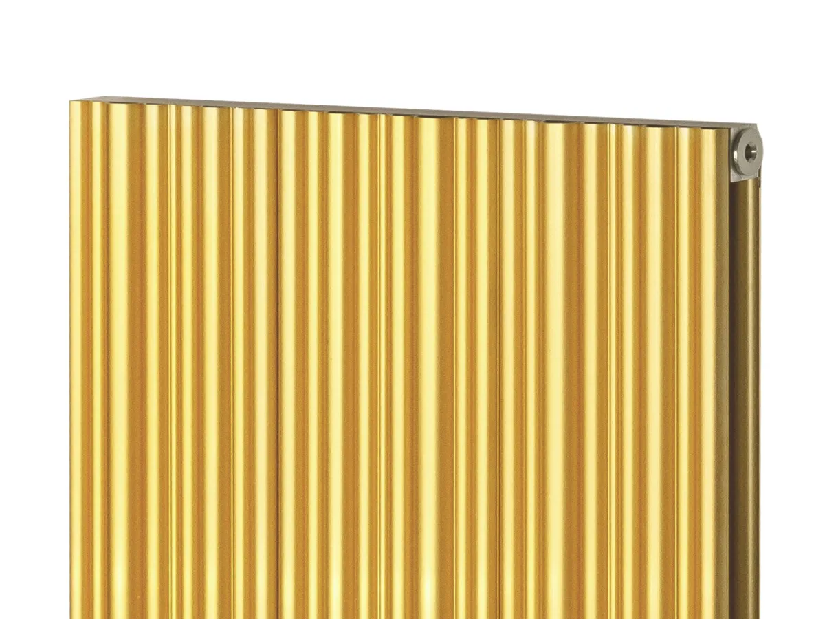 Calorifer decorativ LOJIMAX, colectia BAMBOO DOUBLE inaltimea 300 mm. latimea 239 mm. GOLD MATT ANODISING