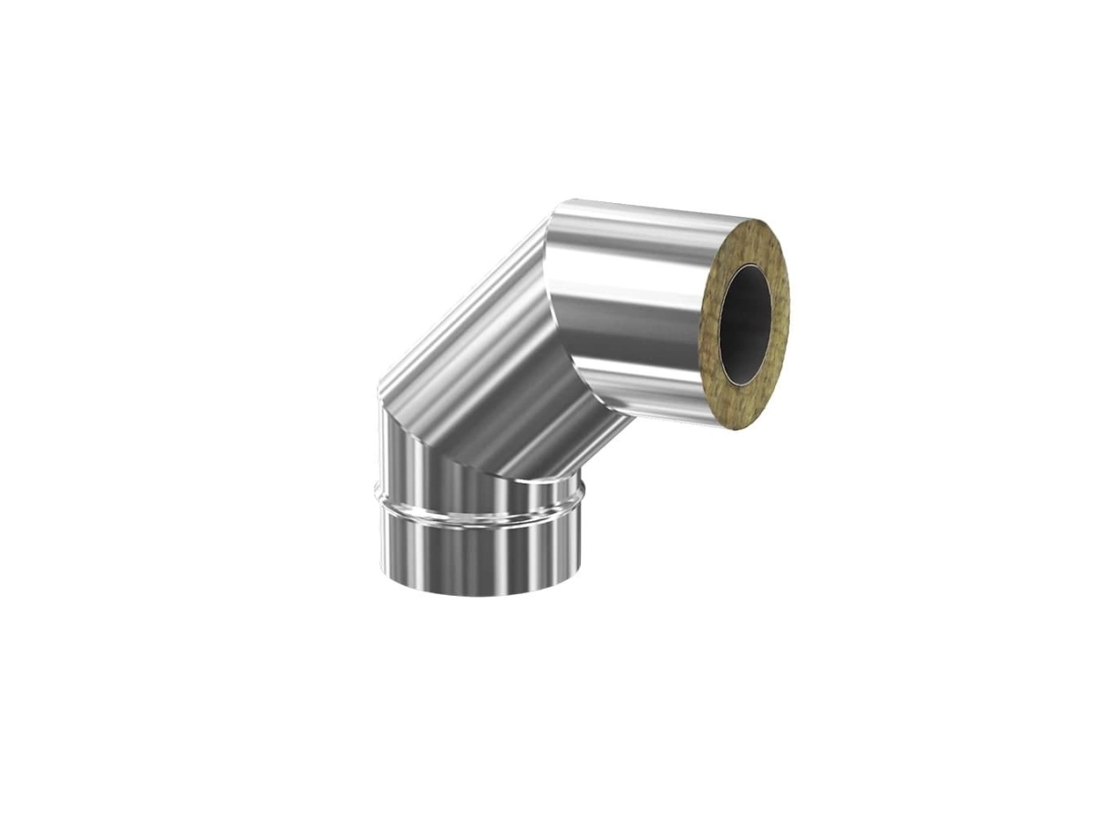 Unghi 90° izolat pentru cos de fum CORAX d.250-330 mm (inox 430/304)