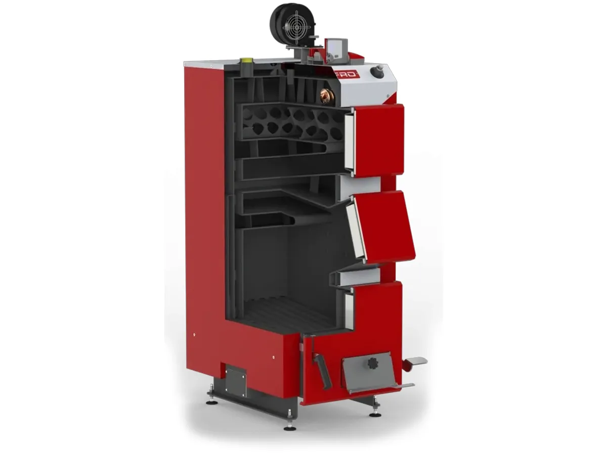 Cazan pe combustibil solid cu incarcare manuala DEFRO KDR PLUS 3 A 15 kW