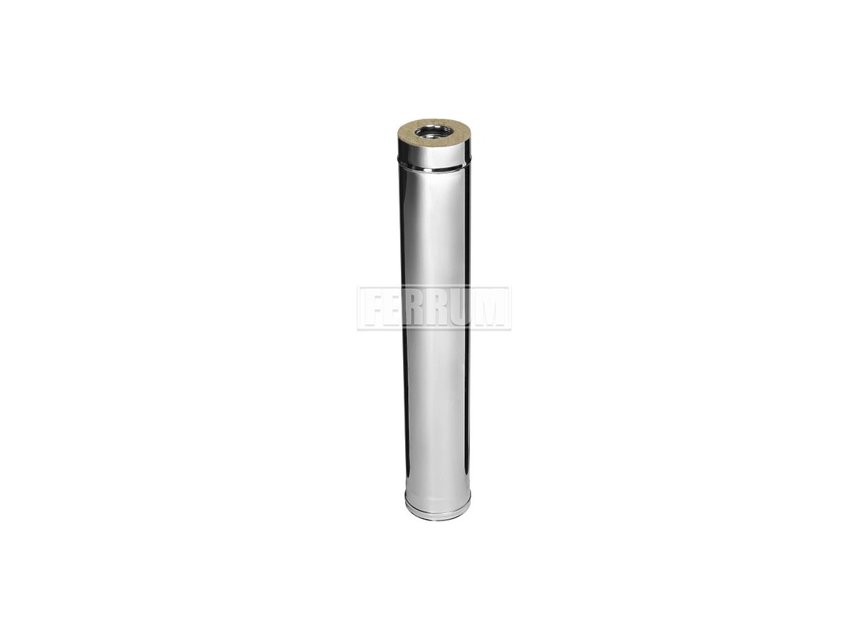 Труба дымоходная утеплённая FERRUM d.150-210 мм, L-1000 мм (inox 430/0,8 мм)