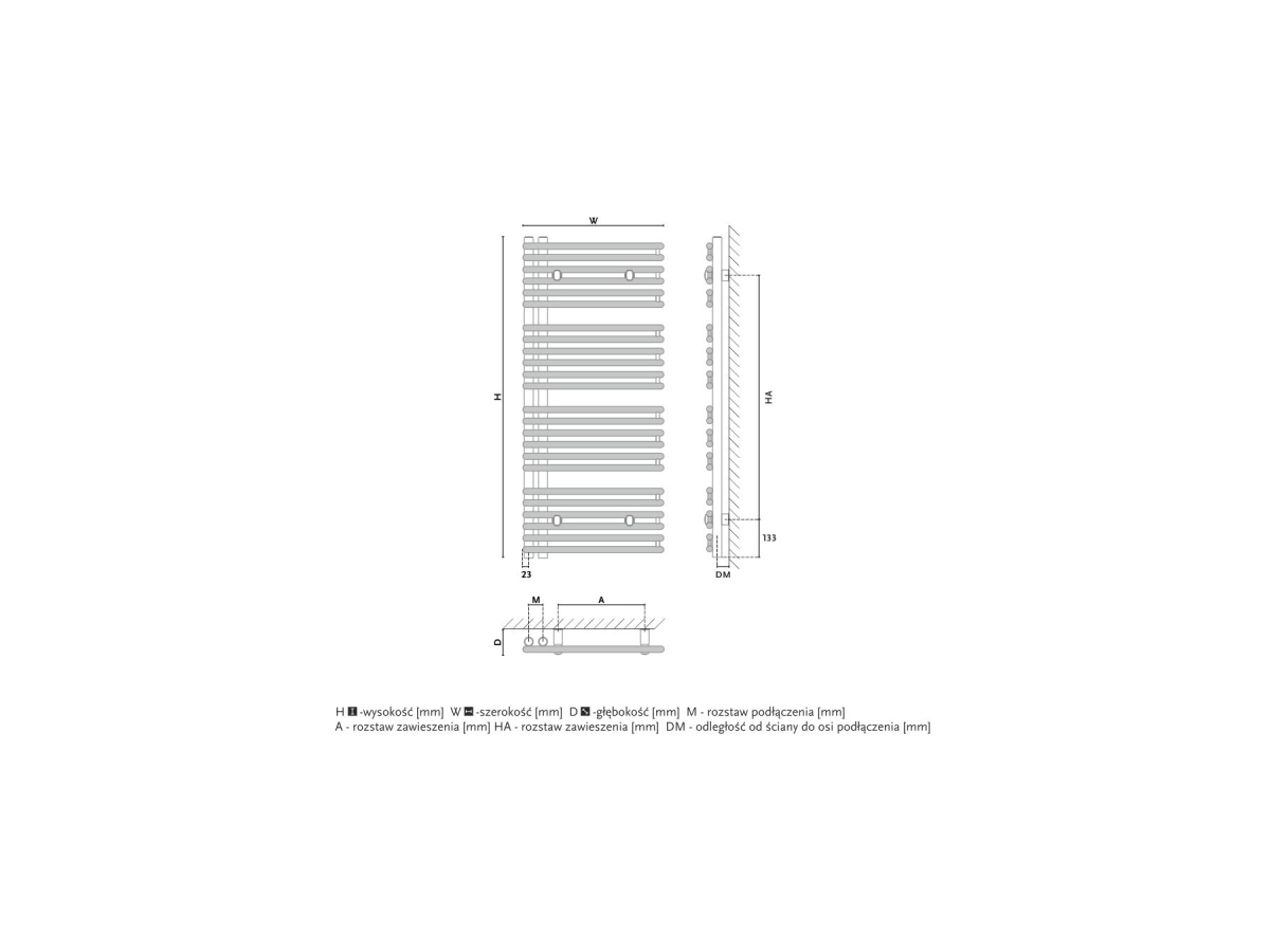 Uscator de prosoape design GORGIEL CETUS ACE 100/50