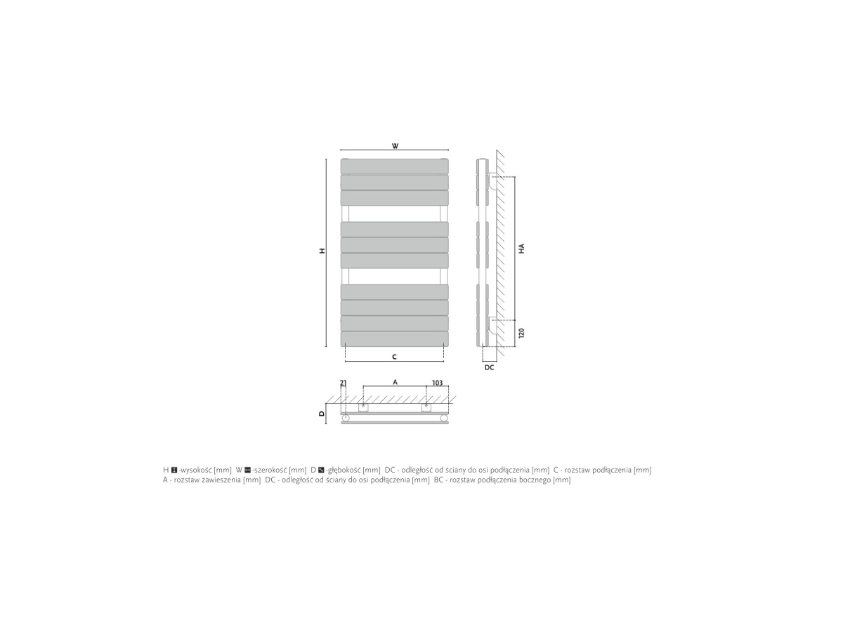 Uscator de prosoape design GORGIEL ALTUS AVA2 90/40