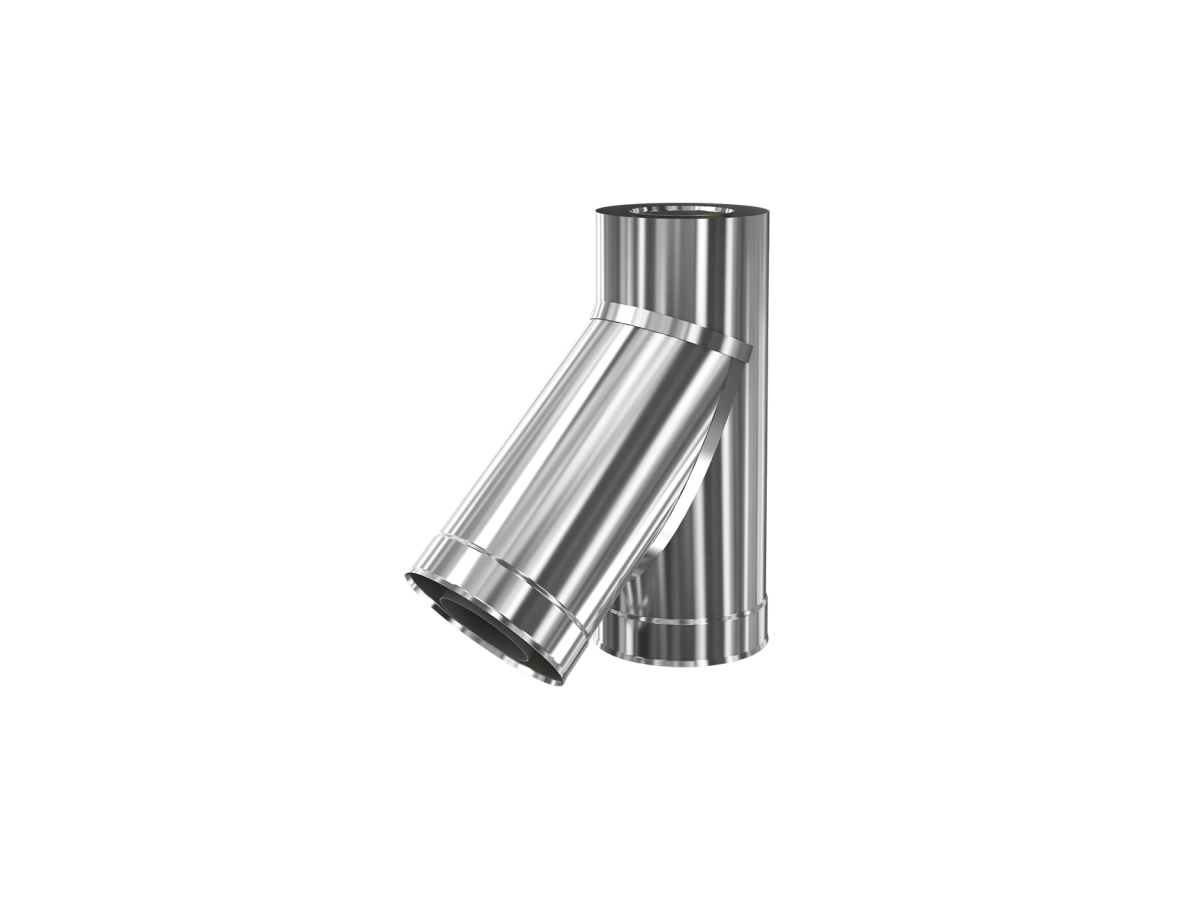 Тройник дымоходный 45° утеплённый CORAX d.300-380 мм (inox 430/304)