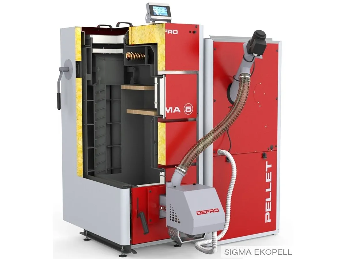 Cazan pe combustibil solid cu alimentare automata DEFRO EkoPell 20 kW