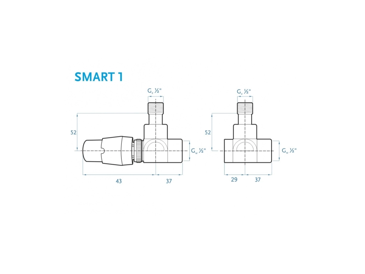 Кран радиаторный с термоголовкой Gorgiel Smart1 (06)
