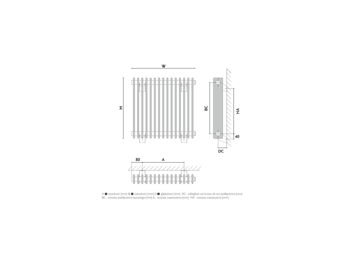 Radiator design GORGIEL IBERIS H AIB H 45/40