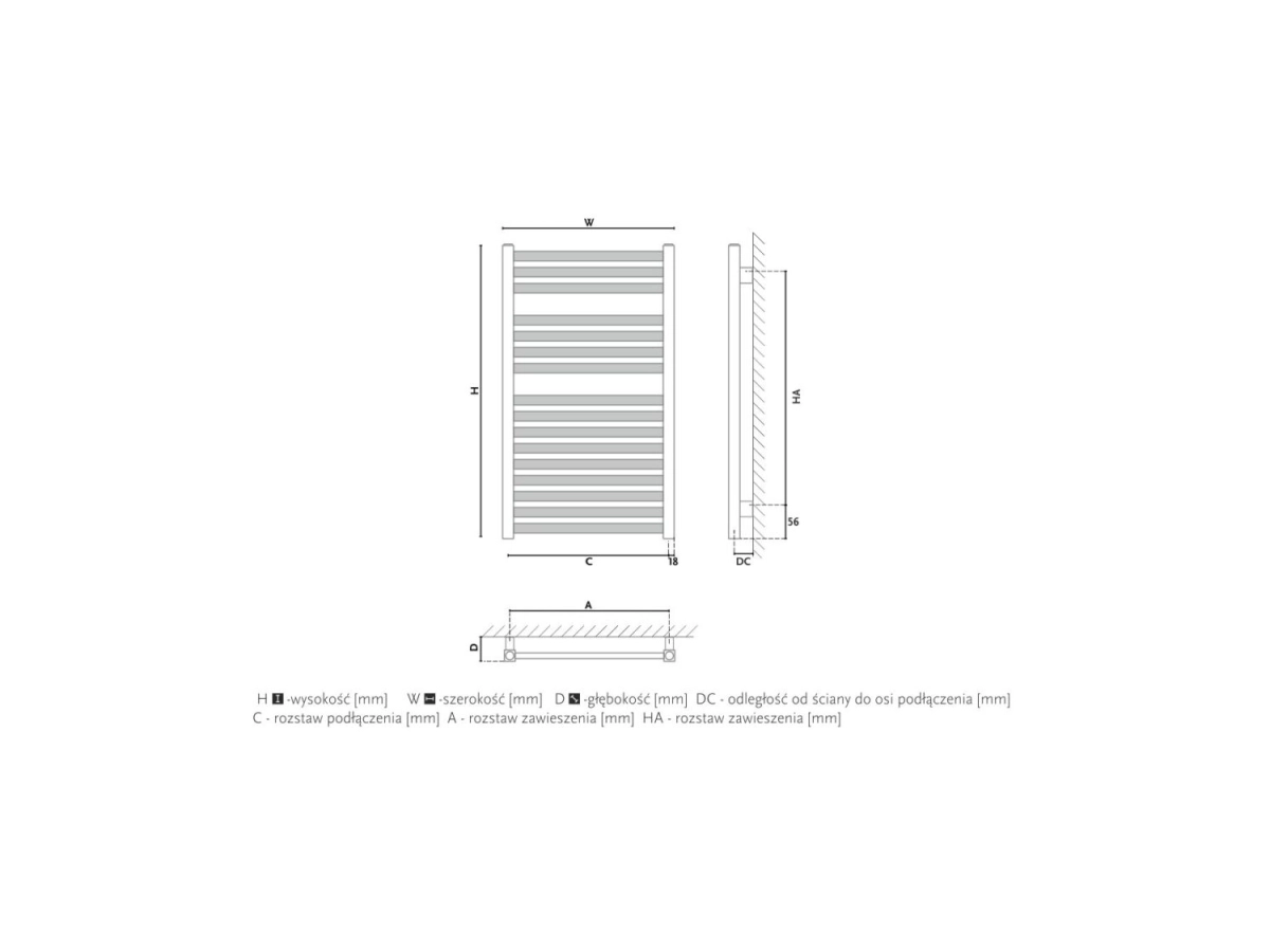 Uscator de prosoape design GORGIEL ANGU AAN 65/45